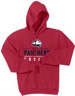 Fleece Pullover Hooded Sweatshirt, Red